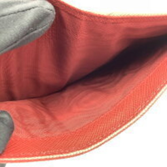 PRADA Saffiano Bifold Wallet Snap Zipper Leather Red - Picture 10 of 16